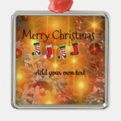 Sjabloon - Aanpassen Golden Christmas Metalen Ornament (Voorkant)