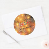 Sjabloon - Aanpassen Golden Christmas Ronde Sticker (Envelop)