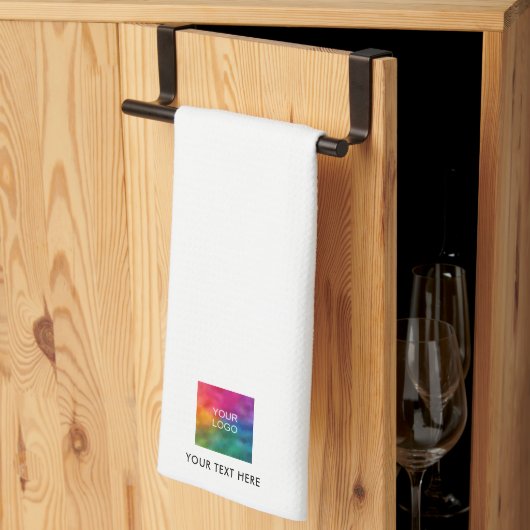 Sjabloon aanpassen Upload uw zakelijke Logo-tekst Theedoek (Derde Gevouwen)