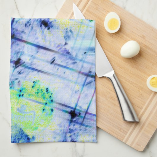 Sjabloon abstracte Blues Kitchen Towel Theedoek (Quarter Fold)
