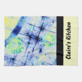 Sjabloon abstracte Blues Kitchen Towel Theedoek (Horizontaal)