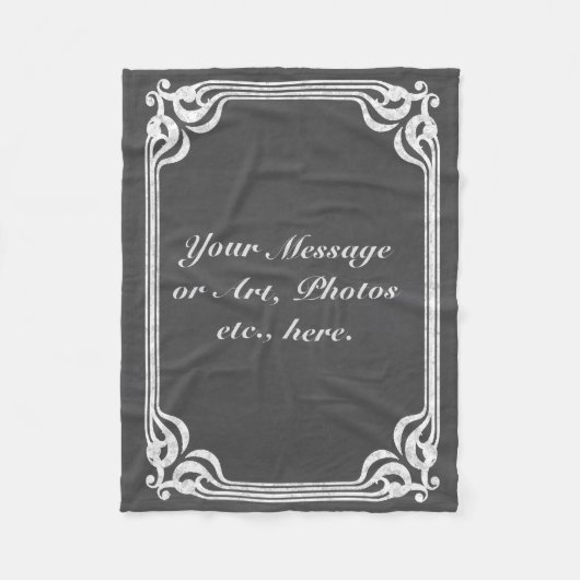 Sjabloon - achtergrond van het Chalkboard met rand Fleece Deken (Voorkant)