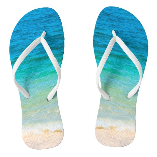 Sjabloon Adult Beach Zee Waves Zeezand Teenslippers (Voetbed)