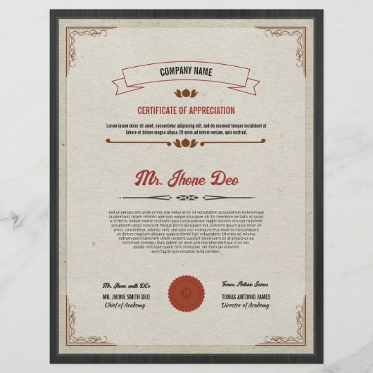 Sjabloon afdrukbaar certificaat flyer (Voorkant)