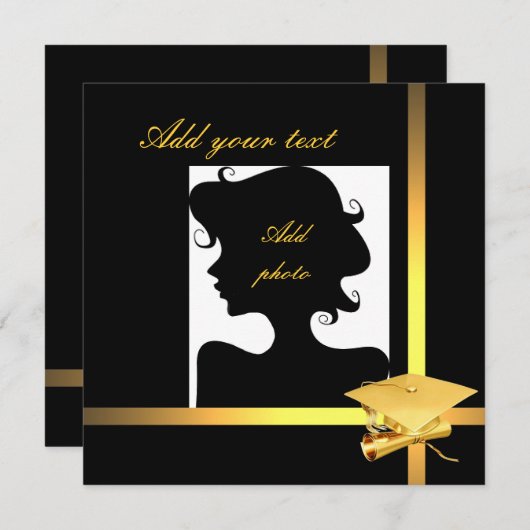 sjabloon afstuderen uitnodiging (Voorkant / Achterkant)