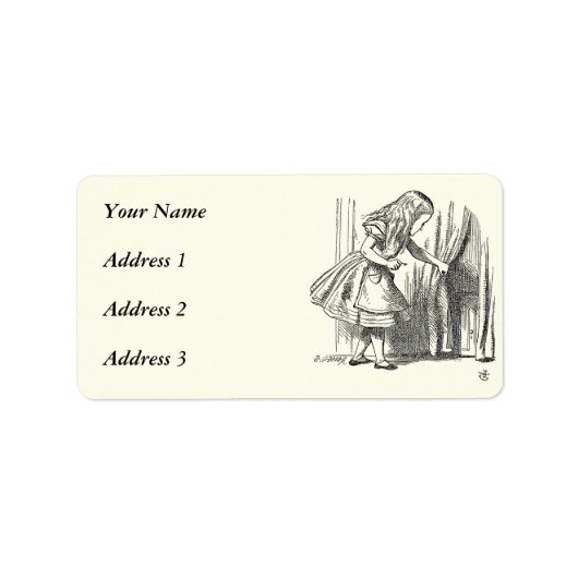 Sjabloon Alice Op zoek naar de deur Etiket (Voorkant)