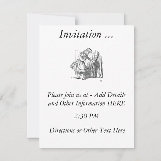 Sjabloon Alice Op zoek naar de deur Kaart (Achterkant)