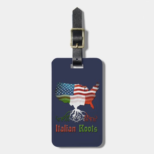 Sjabloon Amerikaans Bagagelabel Roots (Voorkant verticaal)