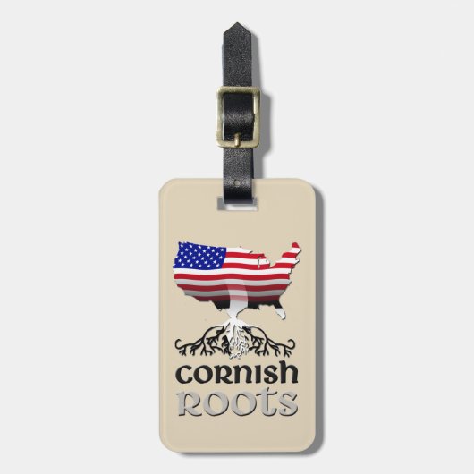 Sjabloon Amerikaanse Cornish Roots Bagagelabel (Voorkant verticaal)