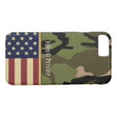 Sjabloon Amerikaanse vlag Camo Name Case-Mate iPhone Case (Achterkant (Horizontaal))