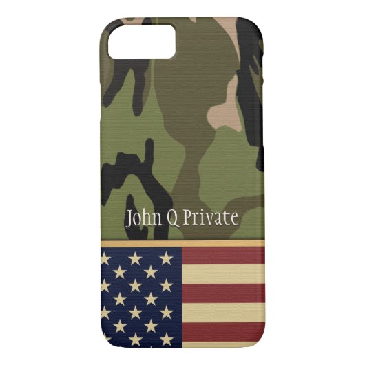 Sjabloon Amerikaanse vlag Camo Name Case-Mate iPhone Case (Achterkant)