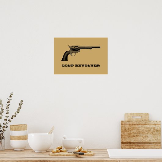 Sjabloon Antiek   illustratie Pistool  koudgolf Poster (Keuken)