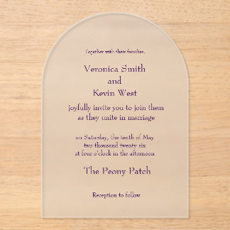 Sjabloon Arched Frosted Wedding Invitation
