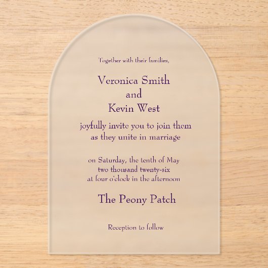 Sjabloon Arched Frosted Wedding Invitation (Voorkant)