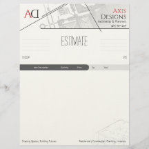 Sjabloon architectenschatting met blauwdrukontwerp