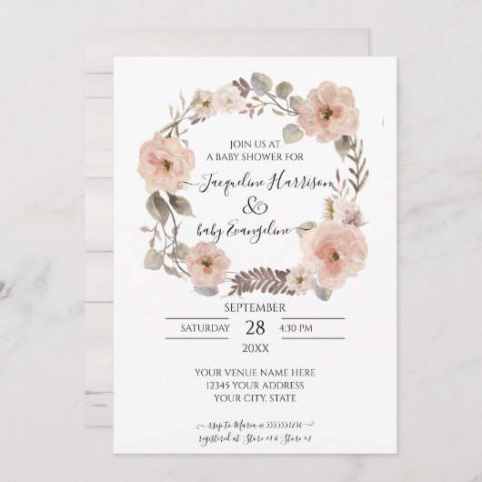 Sjabloon Baby shower (Voorkant / Achterkant)