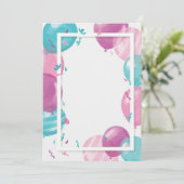 Sjabloon baby shower ballonnen kaart (Staand voorkant)