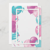 Sjabloon baby shower ballonnen kaart (Voorkant / Achterkant)