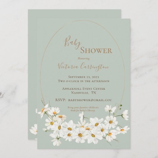 SJABLOON Baby shower Kaart (Voorkant / Achterkant)