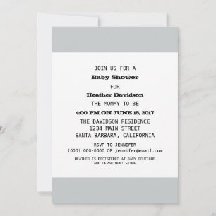 Sjabloon baby shower partij kaart