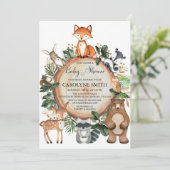 Sjabloon baby shower Woodland Kaart (Staand voorkant)