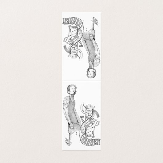 Sjabloon barber visitekaartje (Buitenkant ongevouwen)