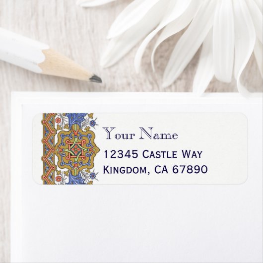 Sjabloon Barokblauw en Goudlabel Etiket (Insitu)