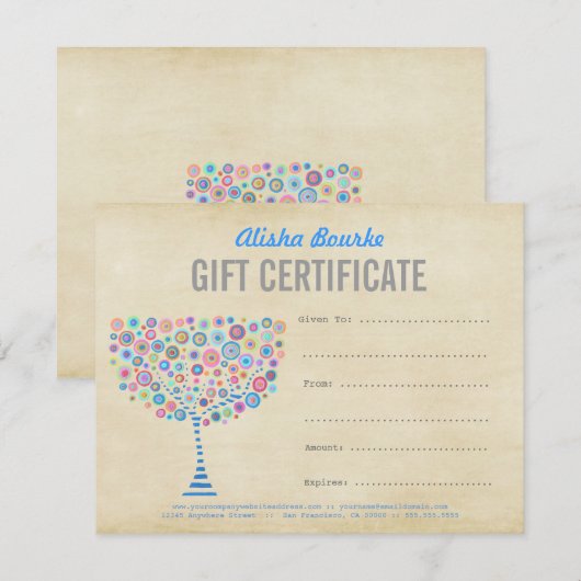 Sjabloon bedrijfscadeaubonnen mode (Voorkant / Achterkant)