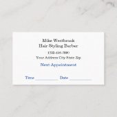 Sjabloon bedrijfskaart voor Barber Shop Appointing Visitekaartje (Achterkant)