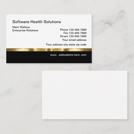 Sjabloon bedrijfskaart voor Classy Health Theme Visitekaartje (Voorkant / Achterkant)