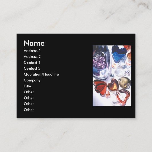 Sjabloon bedrijfskaart voor glashart Waterverf Visitekaartje (Voorkant)