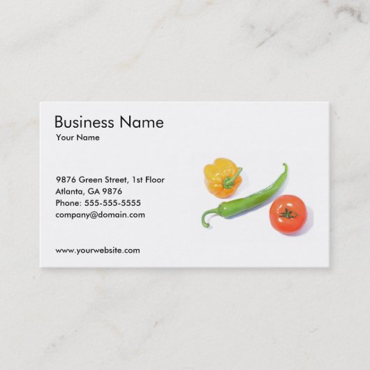 Sjabloon bedrijfskaart voor groenten visitekaartje (Voorkant)