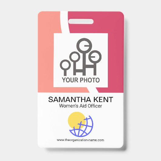 Sjabloon bedrijfsnaam Red Shade Waves Company Badge (Voorzijde)