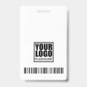 Sjabloon Beveiligingsfoto-Logo zwart-wit Badge (Achterkant)