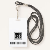 Sjabloon Beveiligingsfoto-Logo zwart-wit Badge (Achterkant met draagriem)