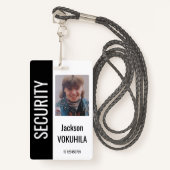 Sjabloon Beveiligingsfoto-Logo zwart-wit Badge (Voorkant met draagriem)
