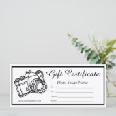 Sjabloon bewerkbaar fotografisch cadeaubon (Staand voorkant)