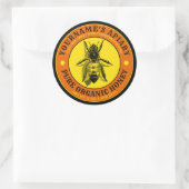 Sjabloon  bijenhoningetiket ronde sticker (Tas)