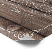 Sjabloon, bijtend hout, trouwbord afdrukken poster (Hoek)