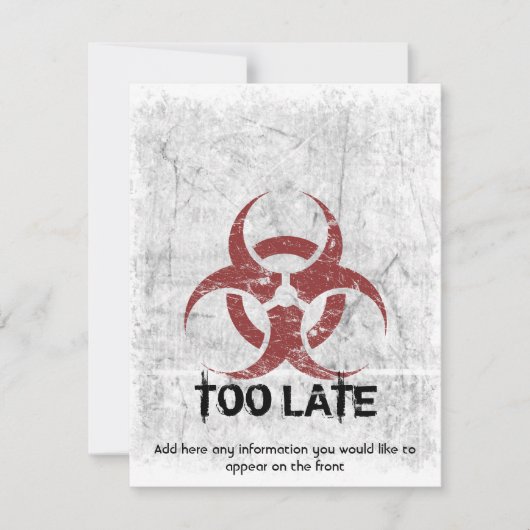Sjabloon Biohazard Grunge Kaart (Voorkant)