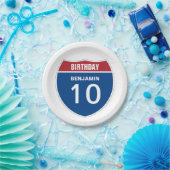 Sjabloon BIRTHDAY INTERSTATE DESIGN Papieren Bordje (Feest)