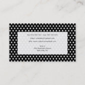 Sjabloon Black and White Polka Dots Hair Stylist Visitekaartje (Achterkant)