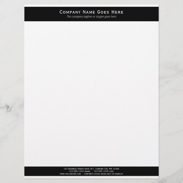 Sjabloon Black Bars Business Letterhead Briefhoofd (Voorkant)