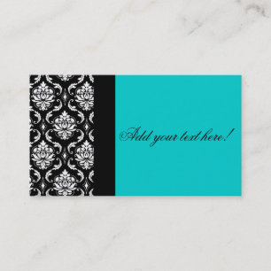 Sjabloon Black Damask Visitekaartje Blue