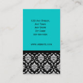 Sjabloon Black Damask Visitekaartje Blue (Achterkant)