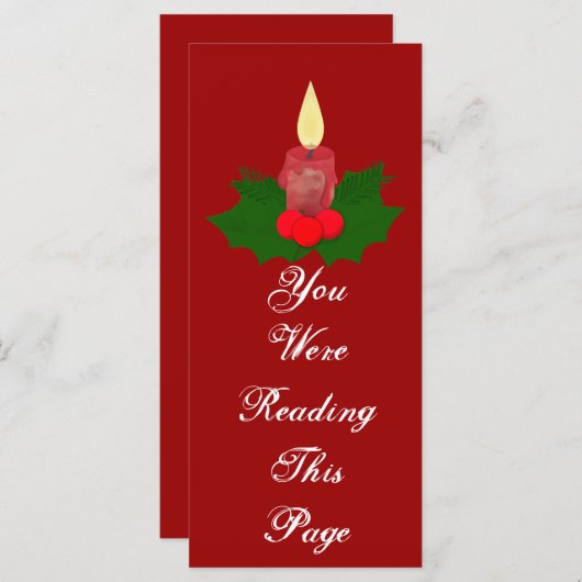 Sjabloon Bladwijzer voor kaarsen en holly (Voorkant / Achterkant)