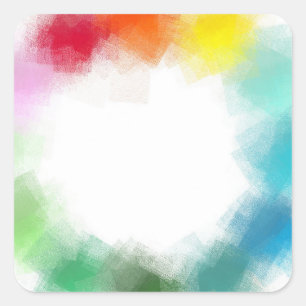 Sjabloon Blauw Groen Roze Rood Geel Vierkante Sticker