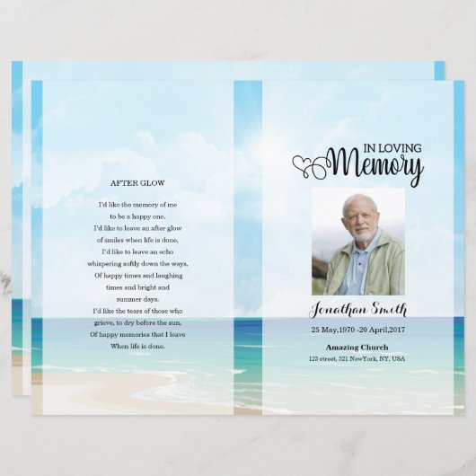 Sjabloon blauw hemel- en doorbraakprogramma (Voorkant / Achterkant)