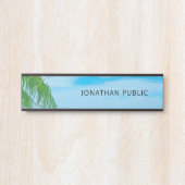 Sjabloon blauw hemel met moderne Natuur Deurbordje (Voorkant)