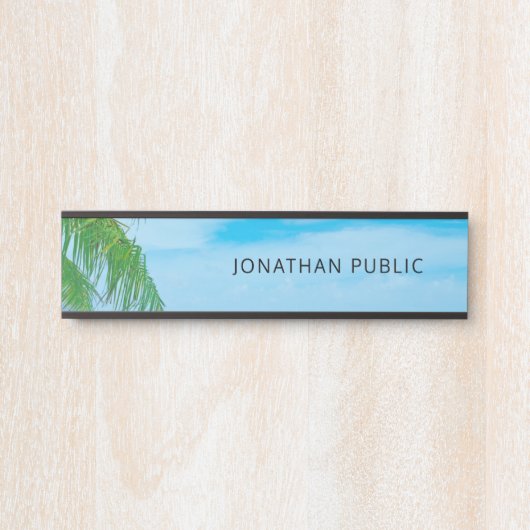 Sjabloon blauw hemel met moderne Natuur Deurbordje (Voorkant)